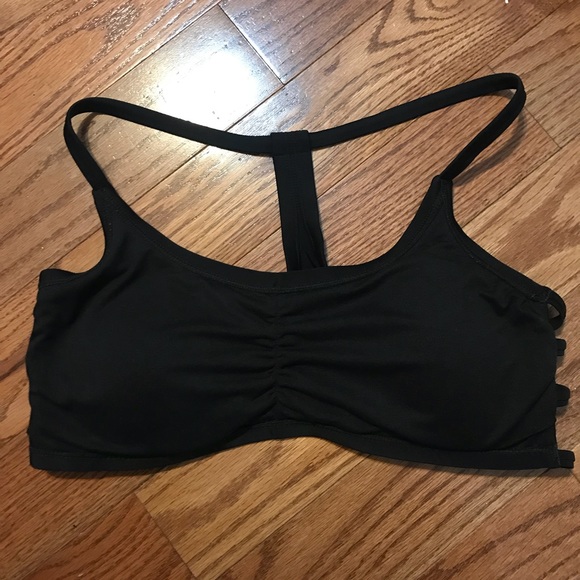 target Other - Black scoop bikini top with strappy sides